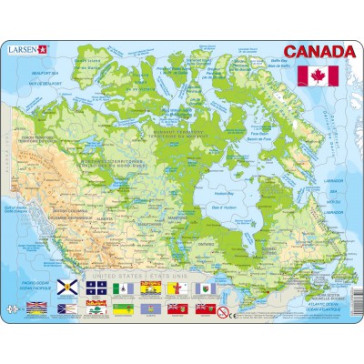 Map of Canada Physical Frame/Board Jigsaw Puzzle 29cm x 37cm LRS K19-V1 