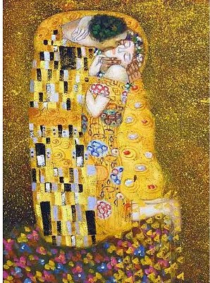 Jugendstil, Collage, gold, gemalt, Klimt, moderne Kunst, deutsch -  Spoonflower