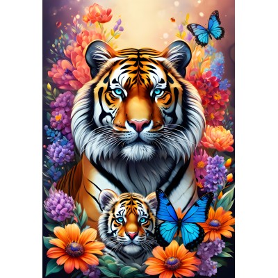 Puzzle Alipson-Puzzle-50117 Tiger - Mutterliebe Kollektion