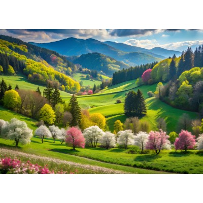 Puzzle Alipson-Puzzle-F-50180 Promenade au Printemps