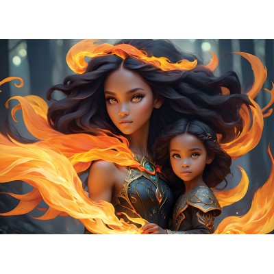 Alipson-Puzzle-F-50221 2 Puzzles - L'Eau et le Feu - Collection Mère et Fille