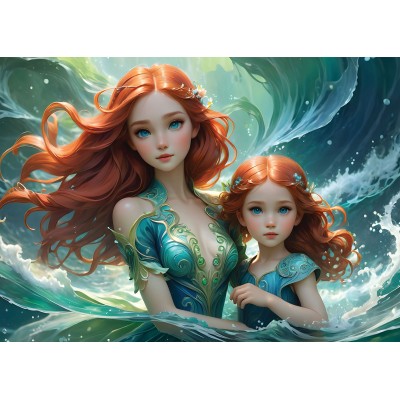 Alipson-Puzzle-F-50221 2 Puzzles - L'Eau et le Feu - Collection Mère et Fille
