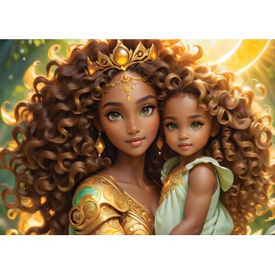 Alipson-Puzzle-F-50222 2 Puzzles - La Lune et le Soleil - Collection Mère et Fille