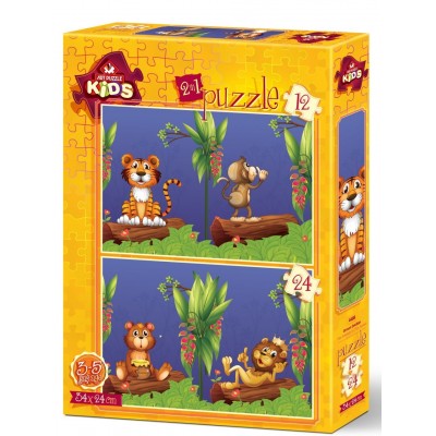 Art-Puzzle-4488 2 Puzzles - Freunde im Wald