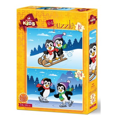 Art-Puzzle-4489 2 Puzzles - Les Pinguins