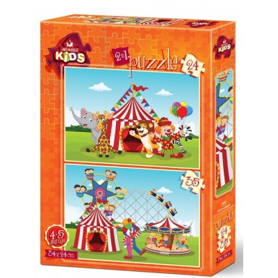 Art-Puzzle-4491 2 Puzzles - The Circus and The Fun Fair