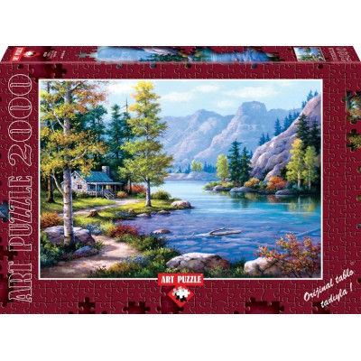Puzzle Art-Puzzle-4718 Lakeside Lodge