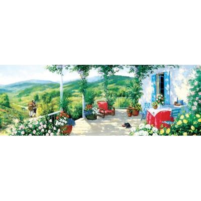 Puzzle Art-Puzzle-5349 Panorama - The Guest on the Veranda