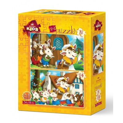 Art-Puzzle-5552 2 Puzzles - Chèvres Mignonnes