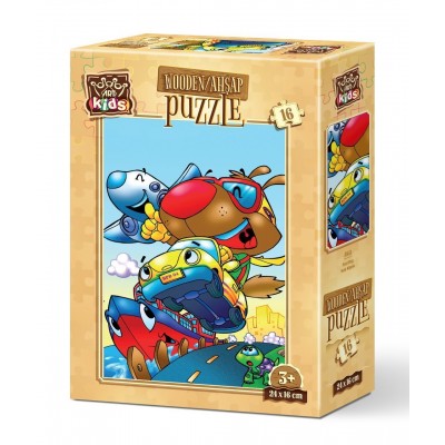 Art-Puzzle-5851 Puzzle en Bois - Chien Rapide