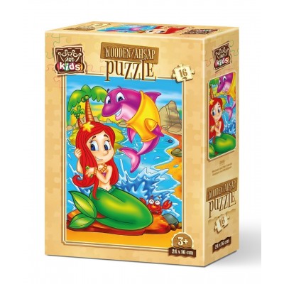 Art-Puzzle-5858 Wooden Puzzle - Mermaid and Friends