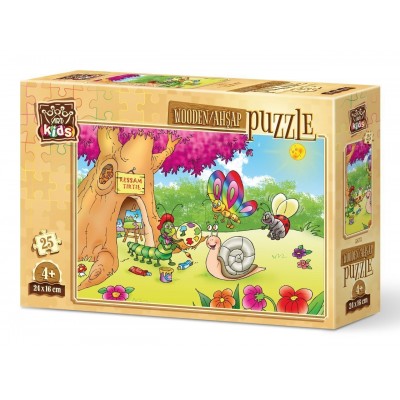 Art-Puzzle-5873 Wooden Puzzle - Caterpillar Painter
