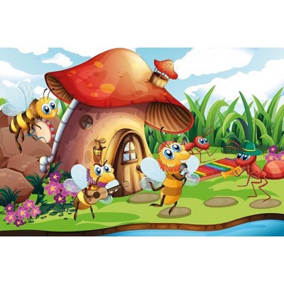 Art-Puzzle-5883 Wooden Puzzle - Bees and Orchestra