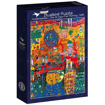 Puzzle Art-by-Bluebird-F-60258 Hundertwasser - The 30 Days Fax Painting, 1996