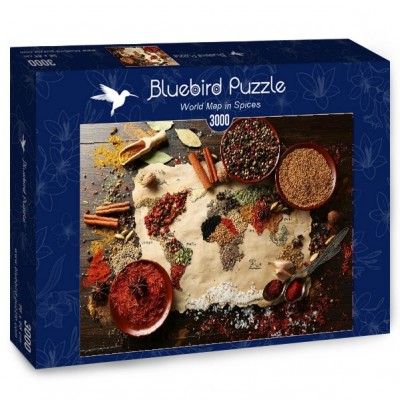 Puzzle Bluebird-Puzzle-70014 World Map in Spices
