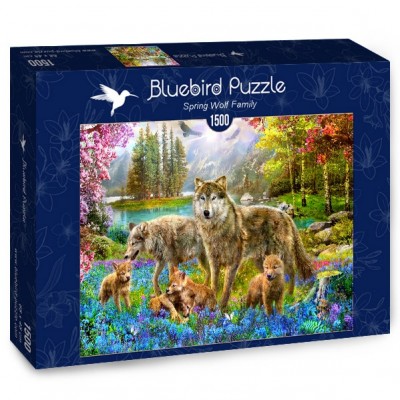 Puzzle Bluebird-Puzzle-70195 Spring Wolf Family