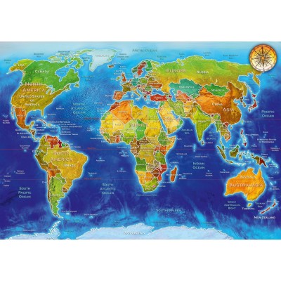 Puzzle Bluebird-Puzzle-70337-P World Geo-Political Map