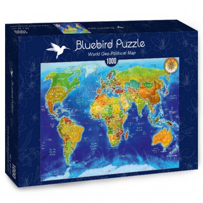 Puzzle Bluebird-Puzzle-70337-P World Geo-Political Map
