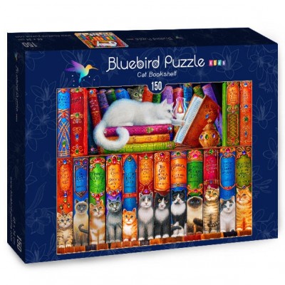 Puzzle Bluebird-Puzzle-70396 Cat Bookshelf