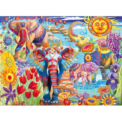 Puzzle Bluebird-Puzzle-70555-P Elephants in the Garden