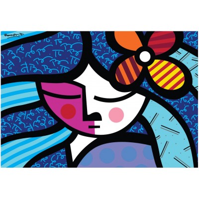 Puzzle Bluebird-Puzzle-F-90019 Romero Britto - Girl with flower