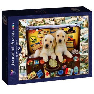 Puzzle Bluebird-Puzzle-F-90063 Two Travel Puppies