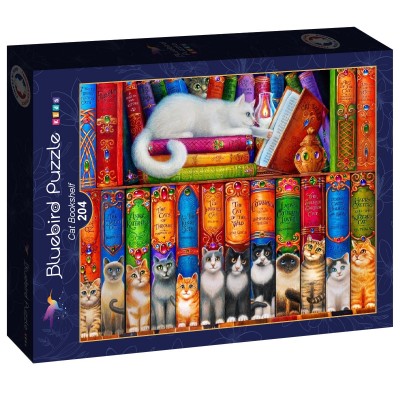Puzzle Bluebird-Puzzle-F-90075 Cat Bookshelf