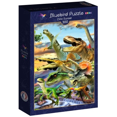 Puzzle Bluebird-Puzzle-F-90088 Dino Sunset