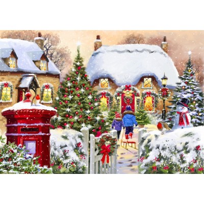 Puzzle Bluebird-Puzzle-F-90152 Winter Cottage