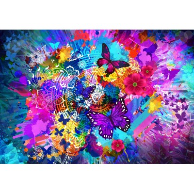 Puzzle Bluebird-Puzzle-F-90328 Flowers and Butterflies