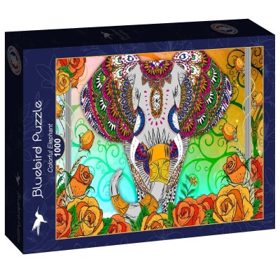 Puzzle Bluebird-Puzzle-F-90333 Colorful Elephant
