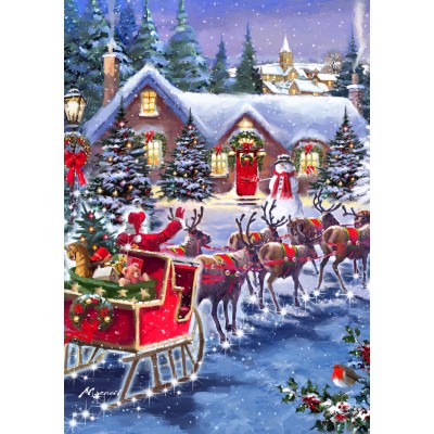 Puzzle Bluebird-Puzzle-F-90519 Santa And Sleigh