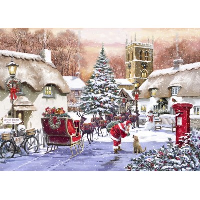 Puzzle Bluebird-Puzzle-F-90536 Village and Santa