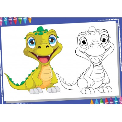 Puzzle Bluebird-Puzzle-F-90650 XXL Pieces - Color Me - Dinosaure