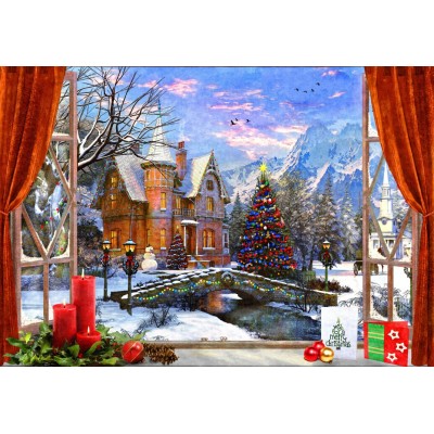 Puzzle Bluebird-Puzzle-F-90673 Christmas Mountain View