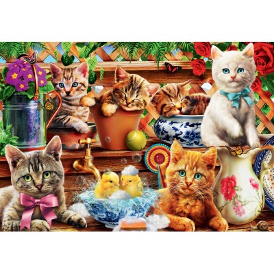 Puzzle Bluebird-Puzzle-F-90769 Kittens in the Potting Shed