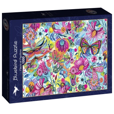 Puzzle Bluebird-Puzzle-F-90793 Fleurs et Papillons