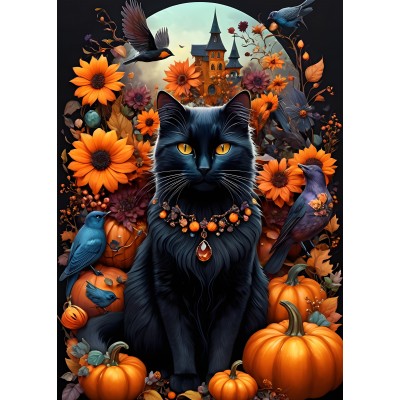 Puzzle Bluebird-Puzzle-F-90827 Autumn Cat