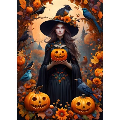 Puzzle Bluebird-Puzzle-F-90828 Halloween Witch