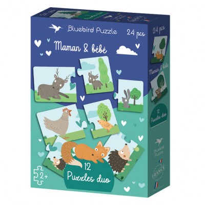 Bluebird-Puzzle-F-90897 Puzzles duo - Mama & Baby