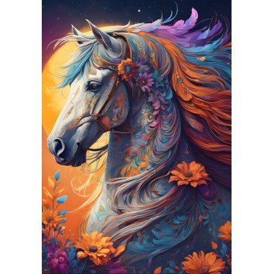 Puzzle Bluebird-Puzzle-F-90931 Floral Horse