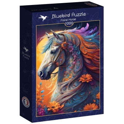 Puzzle Bluebird-Puzzle-F-90931 Floral Horse