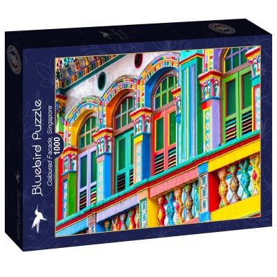 Puzzle Bluebird-Puzzle-F-91042 Bunte Fassade, Singapur
