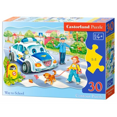 Puzzle Castorland-03389 Der Schulweg