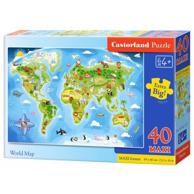 Puzzle Castorland-040117 XXL Pieces - World Map