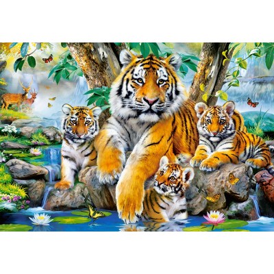 Puzzle Castorland-104413 Tiger am Strom