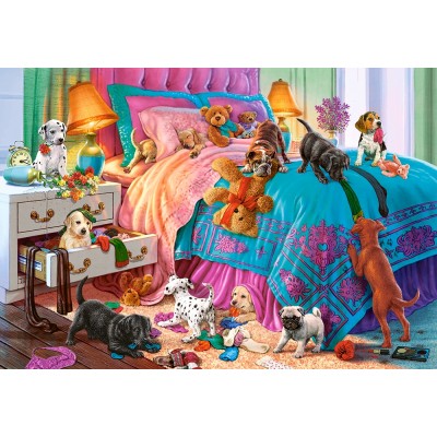 Puzzle Castorland-104475 Les Chiots Coquins