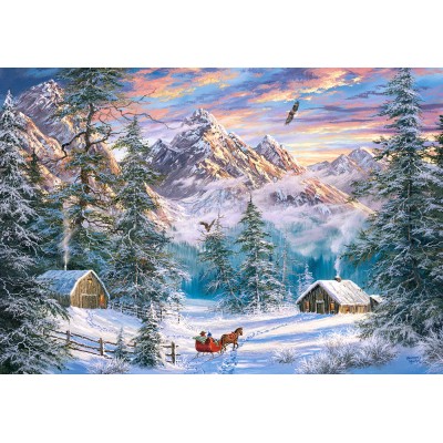 Puzzle Castorland-104680 Bergweihnacht