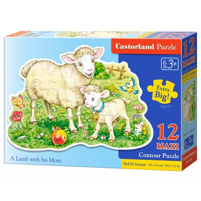 Puzzle Castorland-120079 Das Lamm und seine Mama