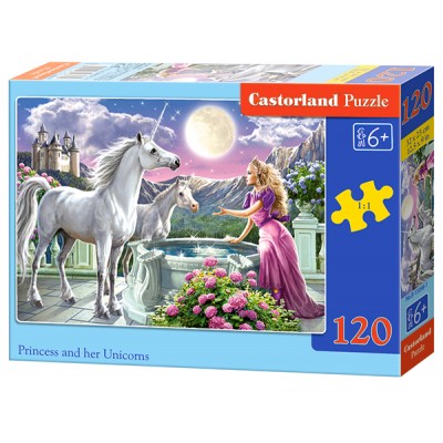Puzzle Castorland-13098 Die Prinzessin und ihre Einhörner